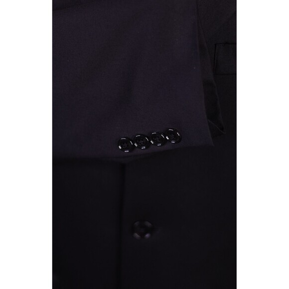 Jones New York 37R Black Solid Wool Three Button Sport Coat Blazer Jacket - Picture 8 of 13
